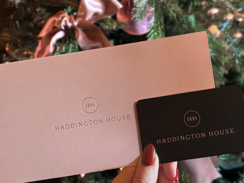 gift card in front of xmas tree a